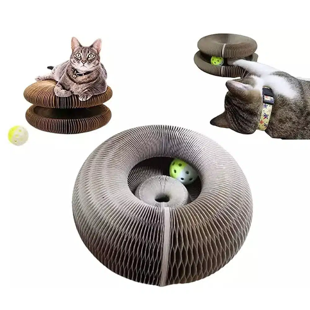 Multi-Functional Cat Scratching Post – Lounge Bed, Scratching Pad, and Toy