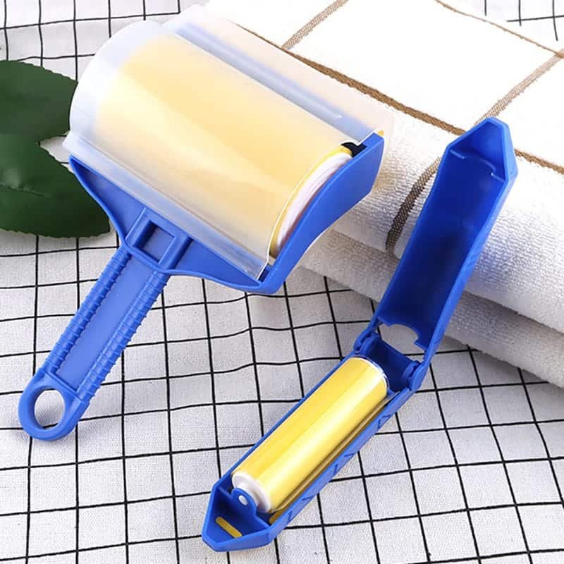Reusable Sticky Washable Pet Lint Dust Roller Brush_6 Powerful Reusable Adhesive Roller and Pet Hair Wash Set