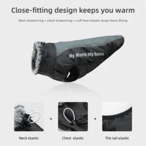 Reflective Waterproof Dog Jacket with Harness - product view 1