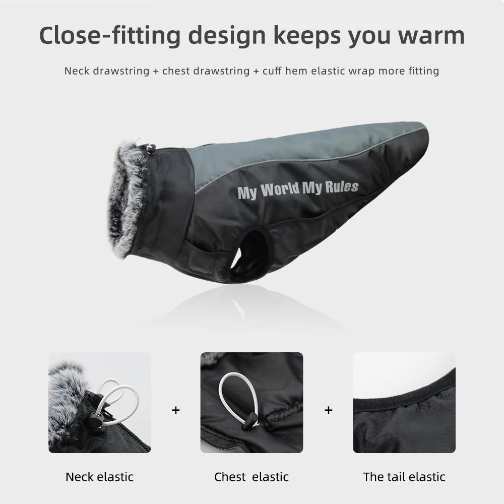 Large Dog Clothes With Harness Reflective Waterproof Dogs Jacket Padded Soft Big Dog Coat Apparel Windproof Labrador Costumes 2