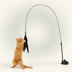 Interactive Suction Cup Feather Toy for Cats