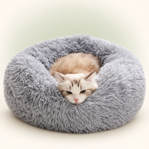 Plush Donut Bed for Dogs and Cats