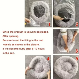 Plush Donut Pet Bed for Dogs and Cats - 3 Plush Donut Pet Bed for Dogs and Cats - product image 3