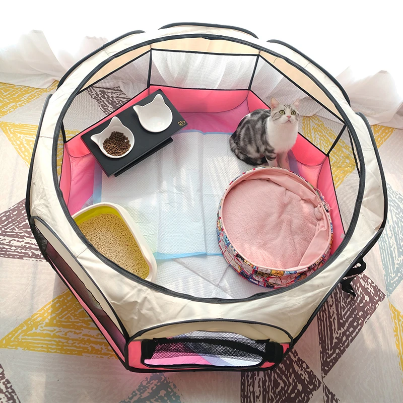 Portable Foldable Pet Playpen for Dogs & Cats