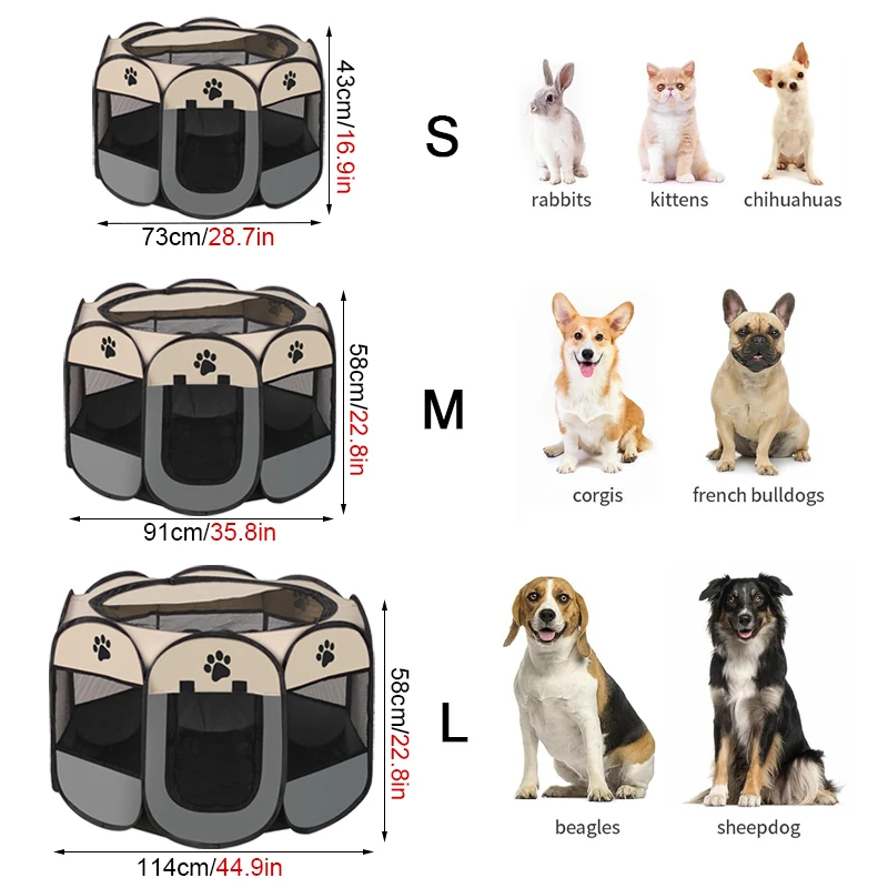 S448df50864bb43a4957ab7a87a4660b31 Folding Pet Tent Dog House Camping Accessories Pet Cage Octagonal Cage Fence Outdoor Playpen Puppy Shelter
