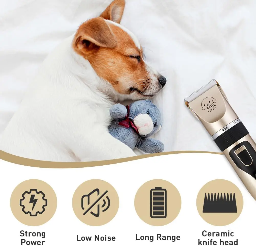 S4716e828fe7b443ebfccf971bc6456a0c Cordless Pet Grooming Clipper Set – Ceramic Blade - product detail 5
