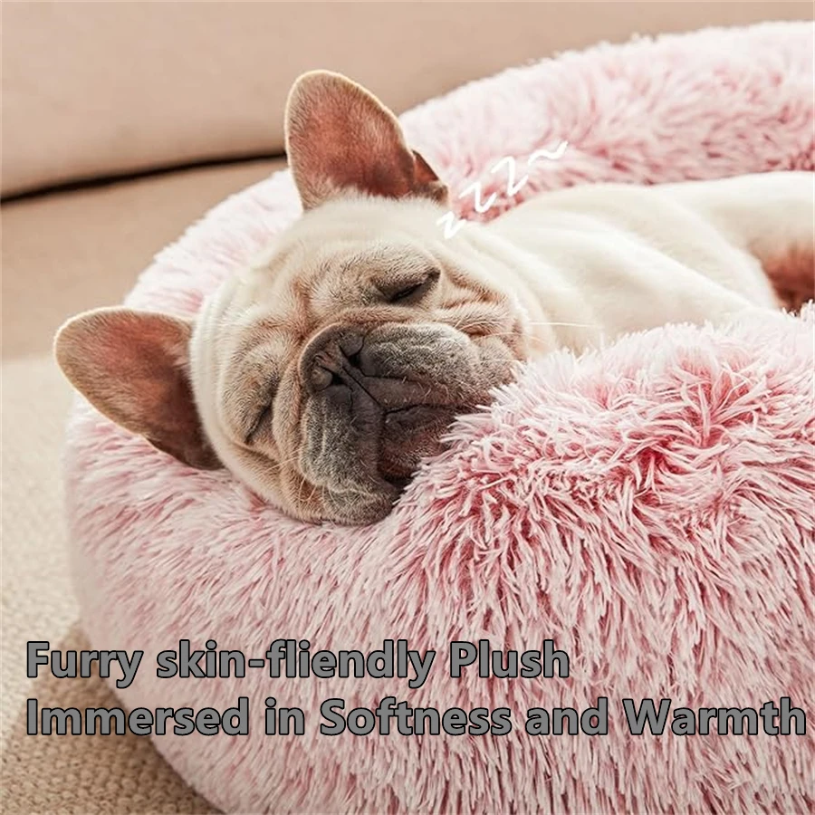 Plush Donut Pet Bed for Dogs and Cats - product image 2