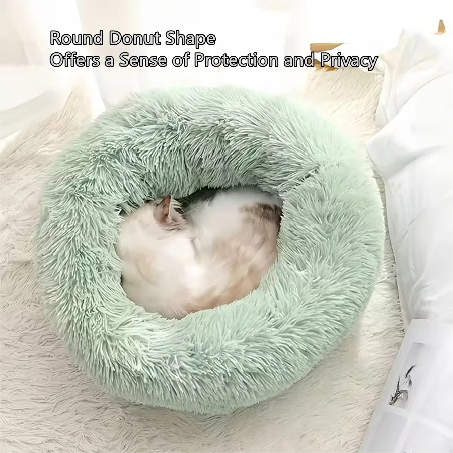 Plush Donut Pet Bed for Dogs and Cats – 1