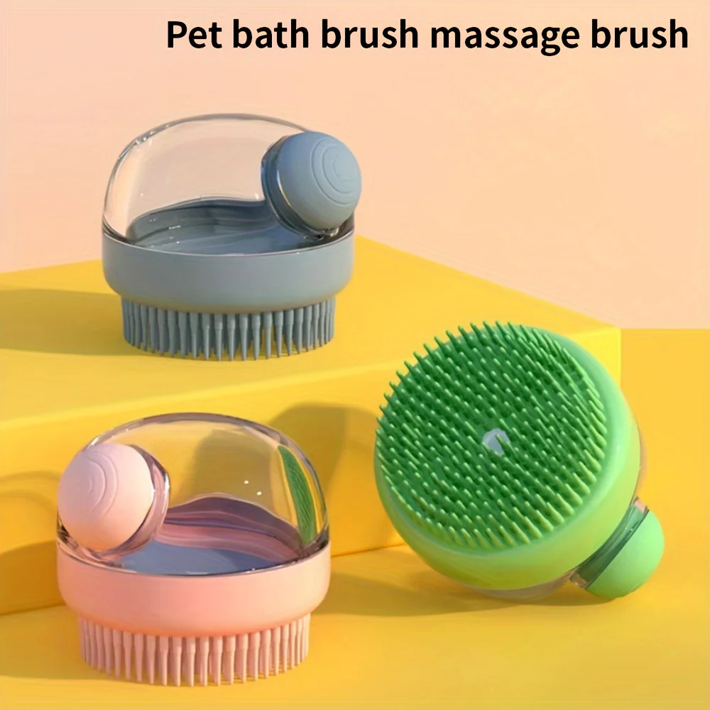 Sd6a2f186c3ed44fb8d2df0bcfda41397w Silicone Pet Bath & Massage Brush with Shampoo Dispenser - product image 3