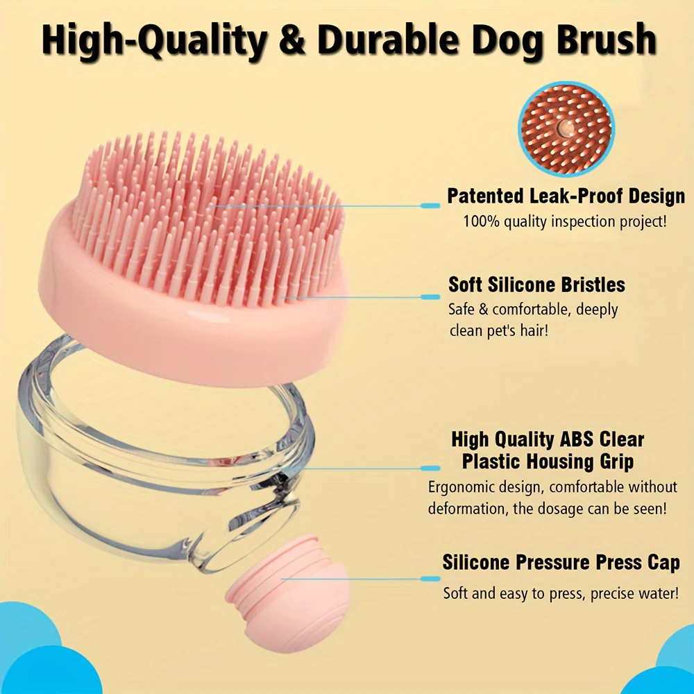 Sde71b0e4e9104770802c9ab094da155a8 Silicone Pet Bath & Massage Brush with Shampoo Dispenser - product image 5